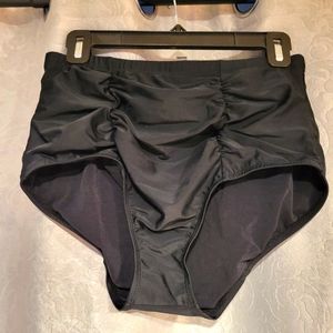 Ruched Black Bikini Bottom